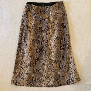 Sanctuary Skirt Womens XS Tan snakeskin print a line lightweight soft midi skirt